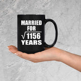34th Anniversary Married For Square Root of 1156 Years - 15oz Coffee Mug Black