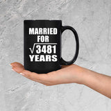 59th Anniversary Married For Square Root of 3481 Years - 15oz Coffee Mug Black