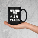 7th Anniversary Married For Square Root of 49 Years - 15oz Coffee Mug Black