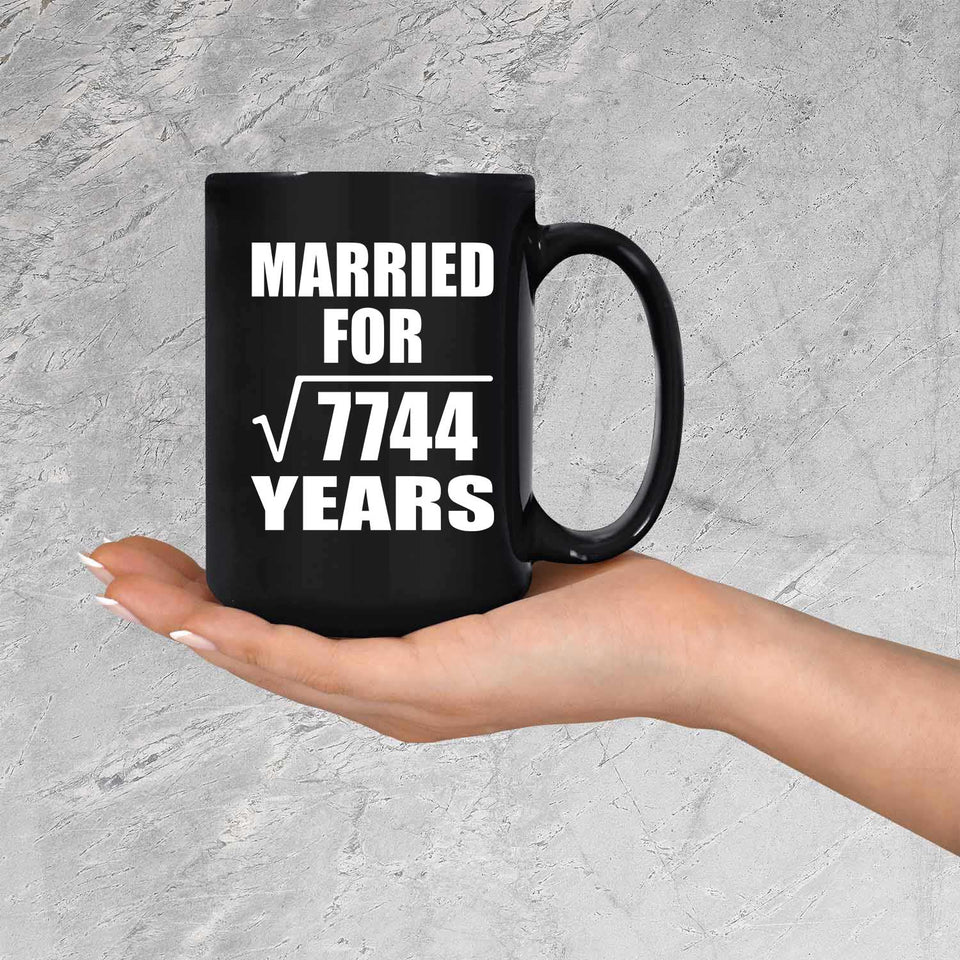 88th Anniversary Married For Square Root of 7744 Years - 15oz Coffee Mug Black