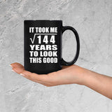 12th Birthday Took Square Root of 144 Years To Look Good - 15oz Coffee Mug Black