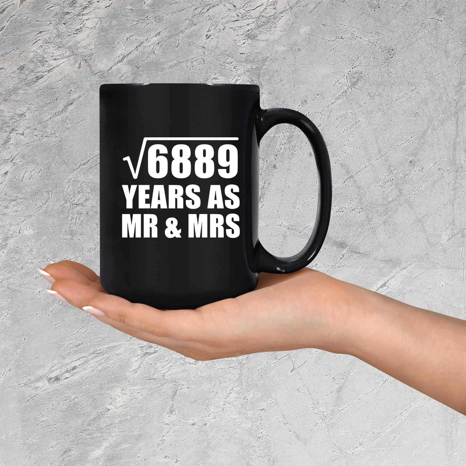 83rd Anniversary Square Root of 6889 Years As Mr & Mrs - 15oz Coffee Mug Black