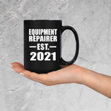 Equipment Repairer Established EST. 2021 - 15oz Coffee Mug Black