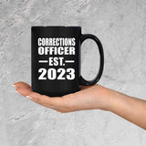 Corrections Officer Established EST. 2023 - 15oz Coffee Mug Black