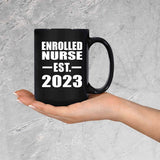 Enrolled Nurse Established EST. 2023 - 15oz Coffee Mug Black