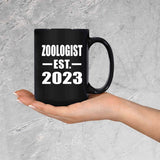 Zoologist Established EST. 2023 - 15oz Coffee Mug Black