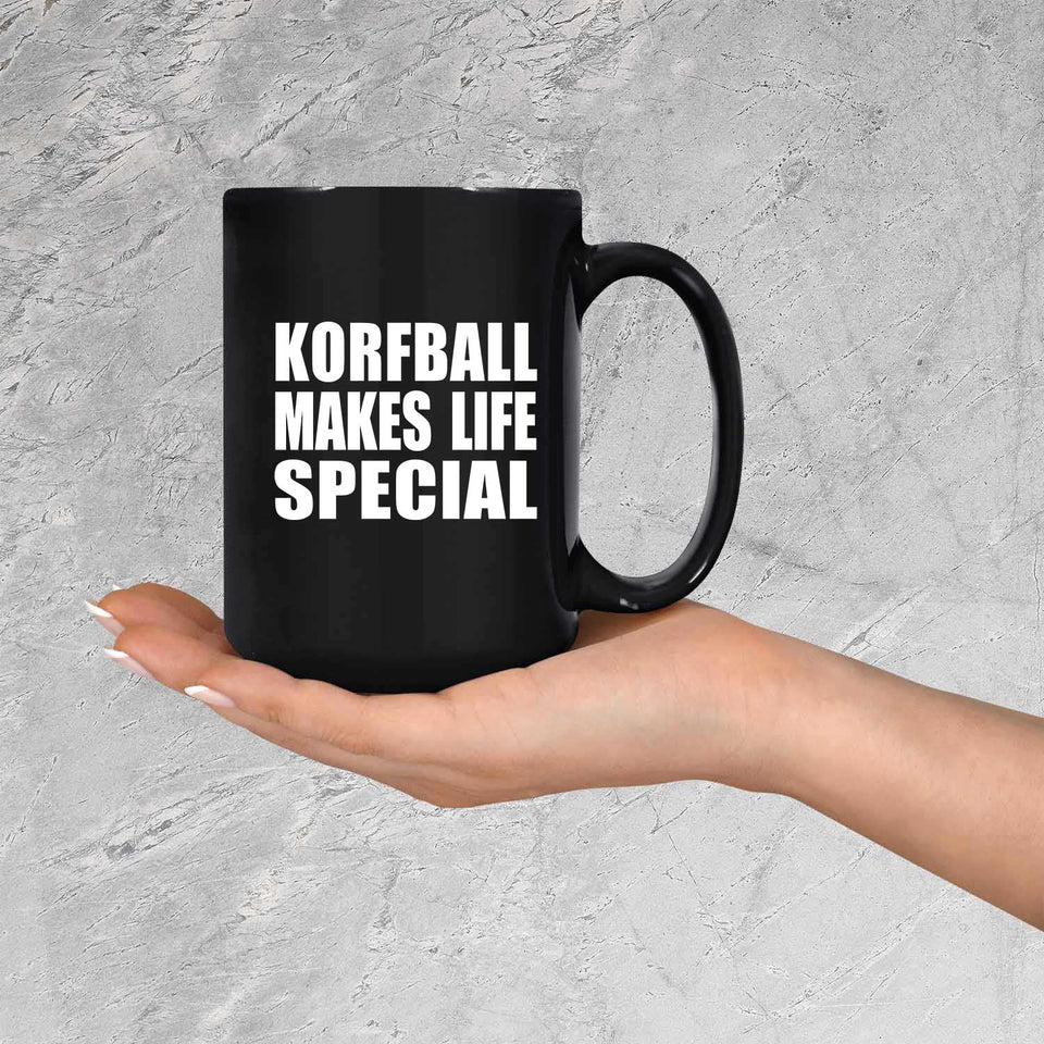 Korfball Makes Life Special - 15oz Coffee Mug Black
