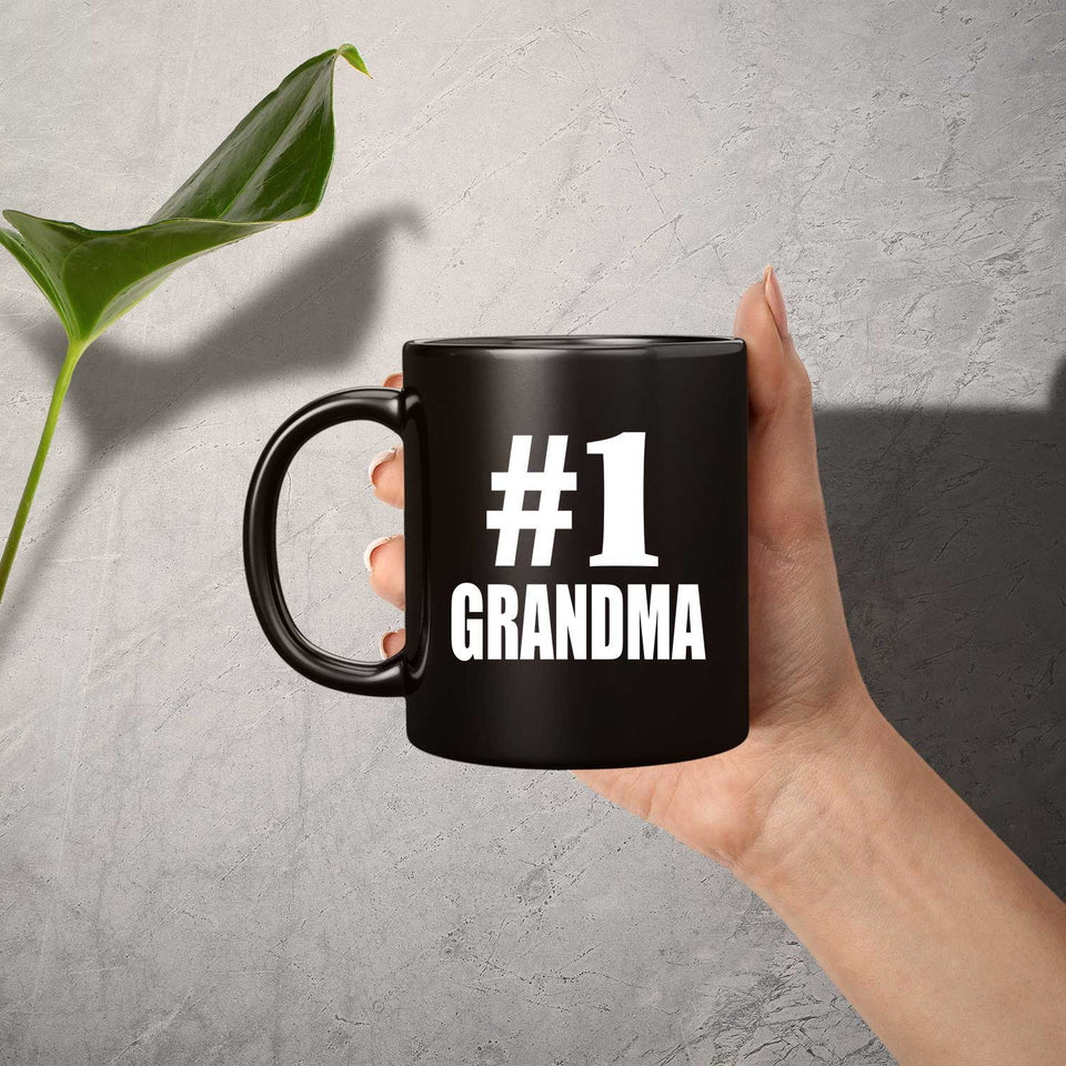 Number One #1 Grandma - 11 Oz Coffee Mug Black