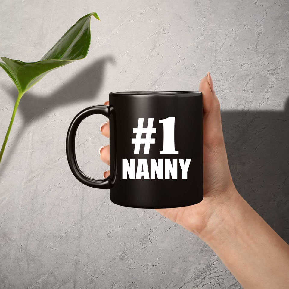 Number One #1 Nanny - 11 Oz Coffee Mug Black