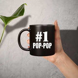Number One #1 Pop-Pop - 11 Oz Coffee Mug Black