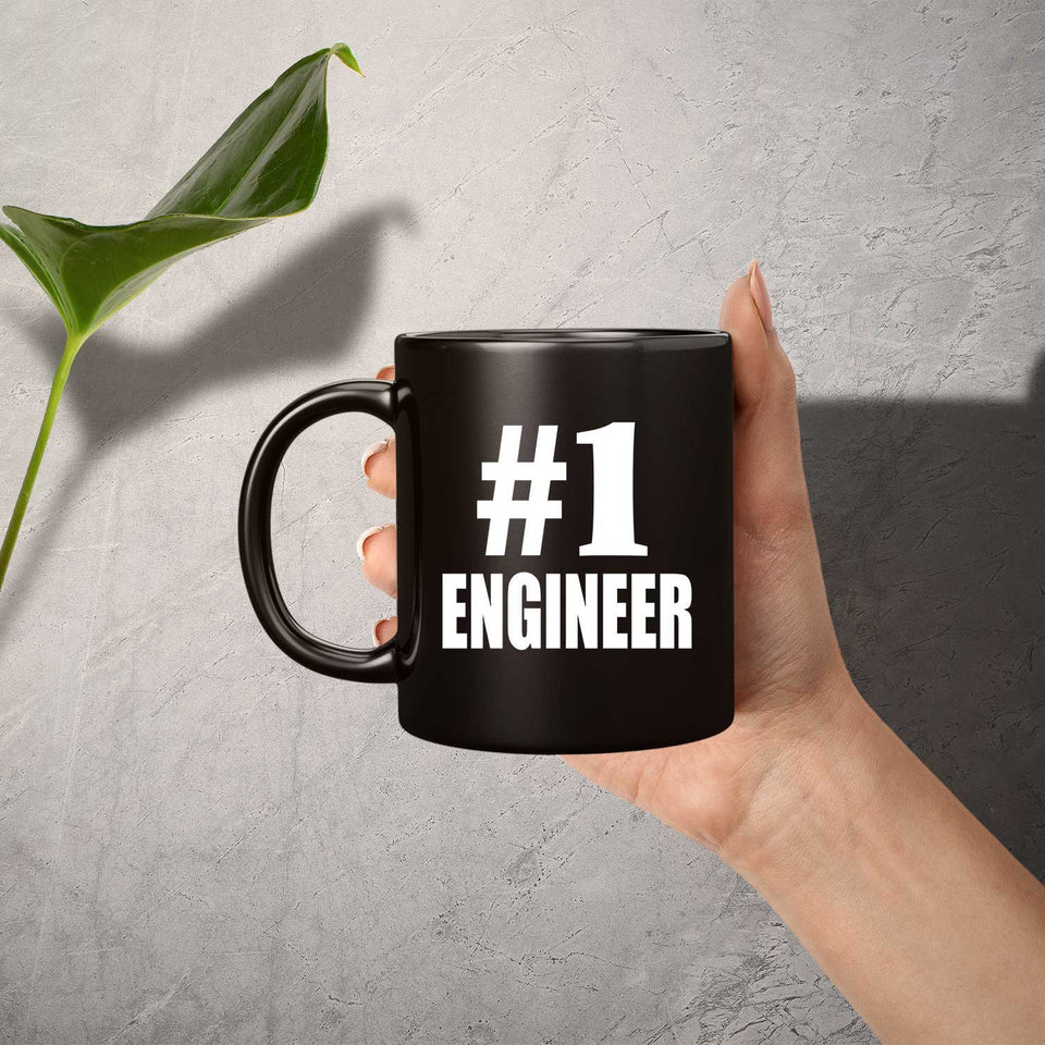 Number One #1 Engineer - 11 Oz Coffee Mug Black