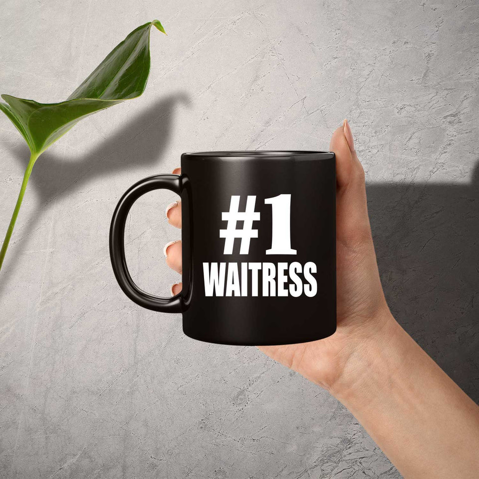 Number One #1 Waitress - 11 Oz Coffee Mug Black