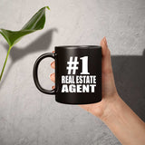 Number One #1 Real Estate Agent - 11 Oz Coffee Mug Black