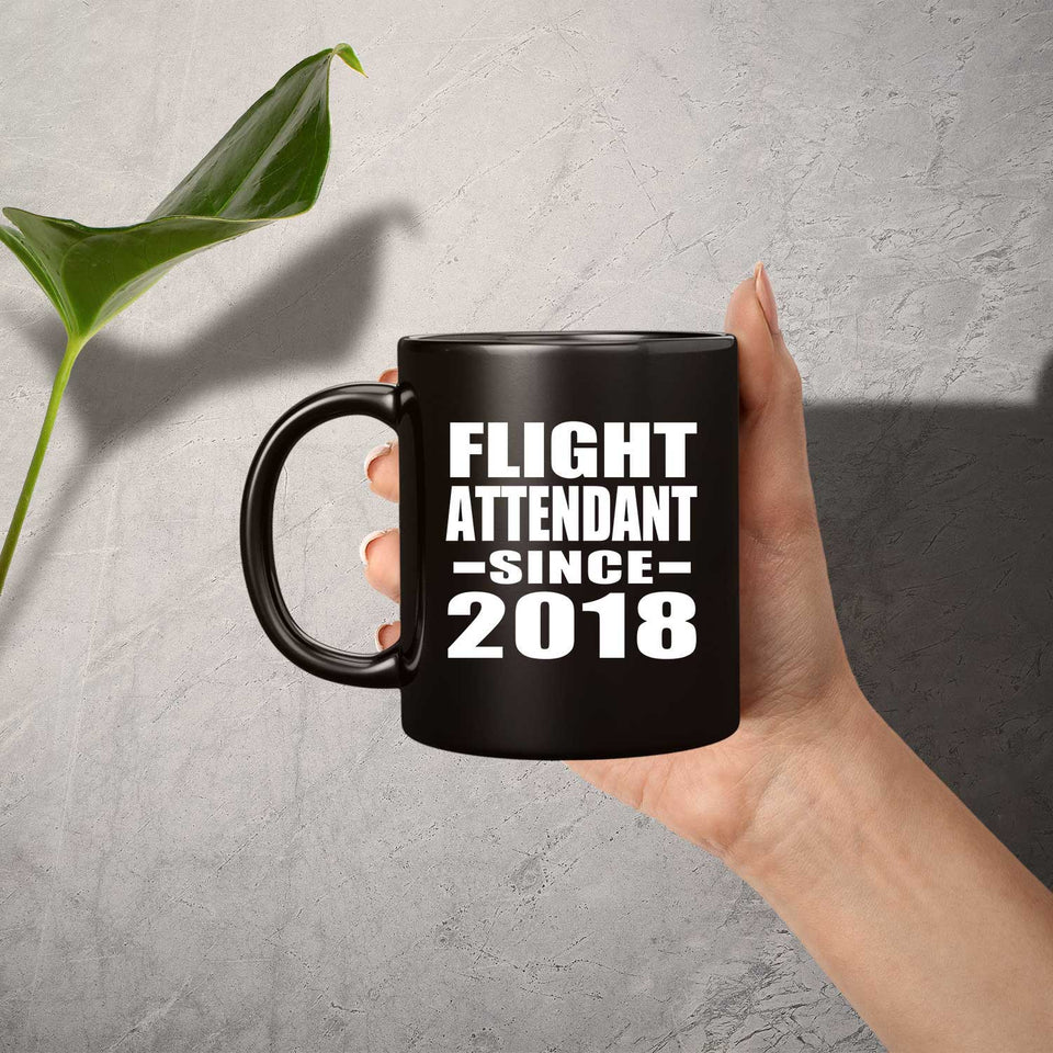 Flight Attendant Since 2018 - 11 Oz Coffee Mug Black