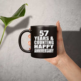 Happy 57th Anniversary 57 Years & Counting - 11 Oz Coffee Mug Black