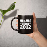 12th Anniversary Mr & Mrs Since 2012 - 11 Oz Coffee Mug Black