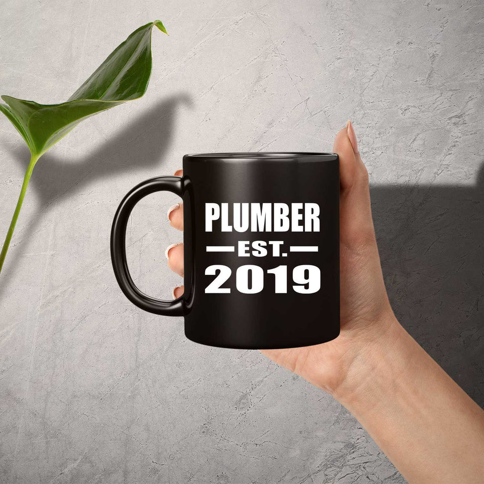Plumber Established EST. 2019 - 11oz Coffee Mug Black
