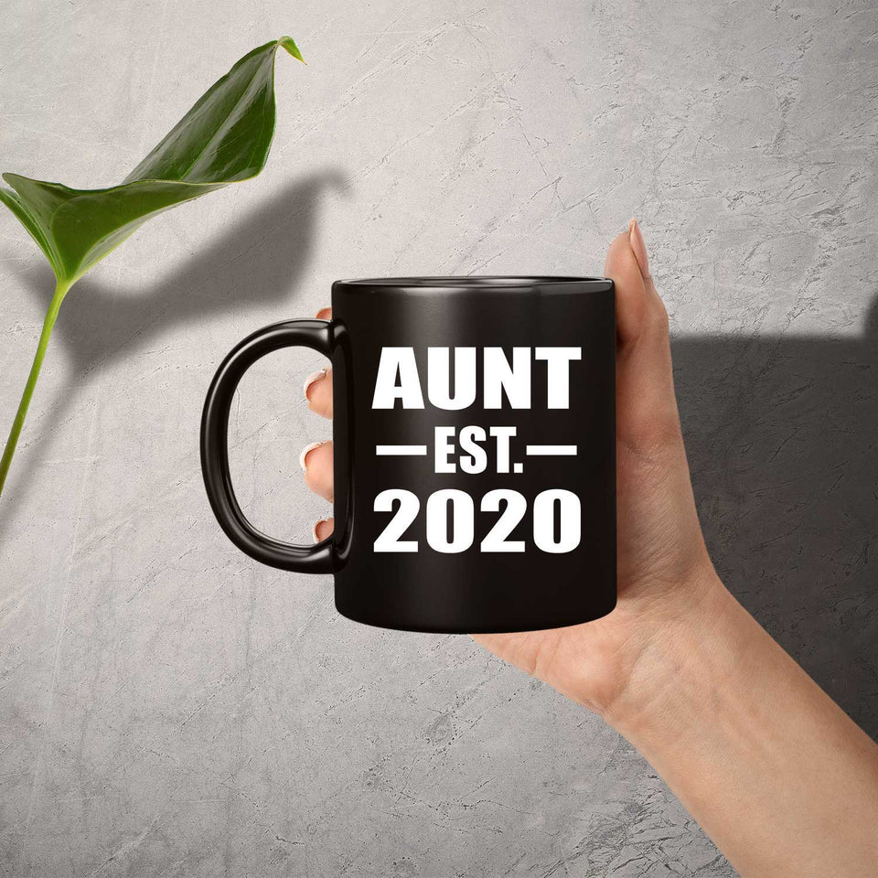 Aunt Established EST. 2020 - 11oz Coffee Mug Black