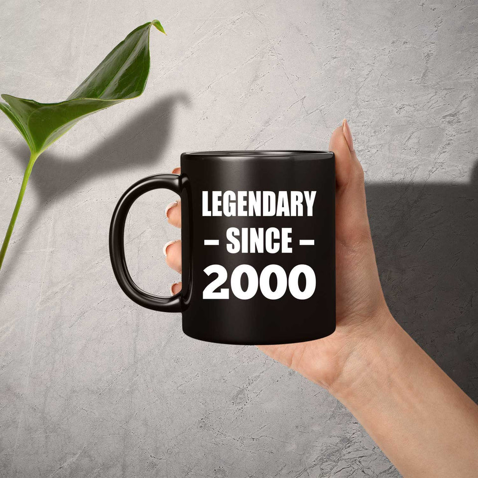 24th Birthday Legendary Since 2000 - 11oz Coffee Mug Black