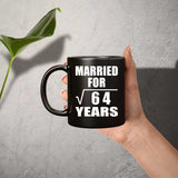 8th Anniversary Married For Square Root of 64 Years - 11oz Coffee Mug Black
