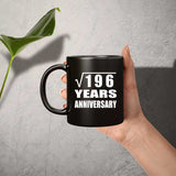 14th Anniversary Square Root of 196 Years Anniversary - 11oz Coffee Mug Black