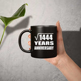 38th Anniversary Square Root of 1444 Years Anniversary - 11oz Coffee Mug Black