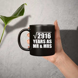 54th Anniversary Square Root of 2916 Years As Mr & Mrs - 11oz Coffee Mug Black