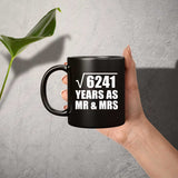 79th Anniversary Square Root of 6241 Years As Mr & Mrs - 11oz Coffee Mug Black