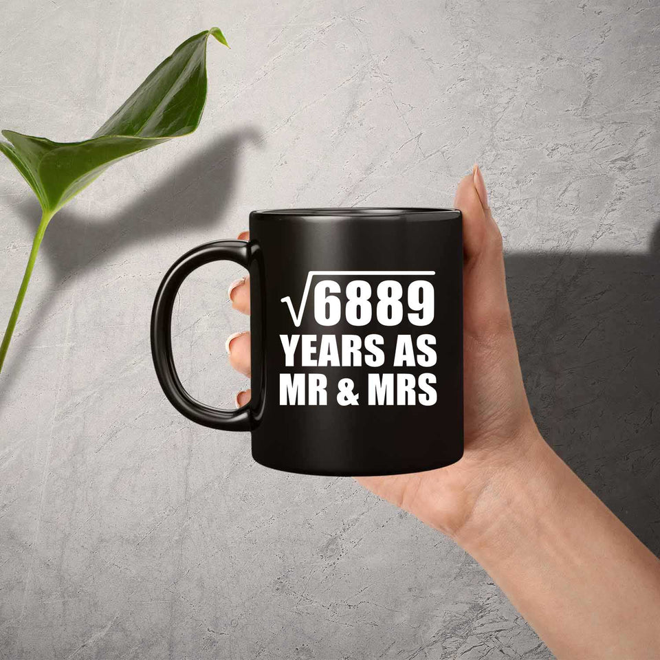 83rd Anniversary Square Root of 6889 Years As Mr & Mrs - 11oz Coffee Mug Black