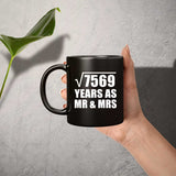 87th Anniversary Square Root of 7569 Years As Mr & Mrs - 11oz Coffee Mug Black