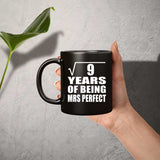 3rd Anniversary Square Root of 9 Years of Mrs Perfect - 11oz Coffee Mug Black