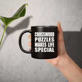 Crossword Puzzles Makes Life Special - 11oz Coffee Mug Black