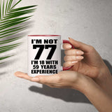 77th Birthday I'm Not 77 I'm 18 With 59 Years Experience - 11oz Accent Mug Red