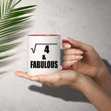 2nd Birthday Square Root of 4 & Fabulous - 11oz Accent Mug Red