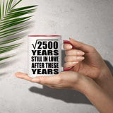 50th Anniversary Square Root of 2500 Years Still In Love - 11oz Accent Mug Red