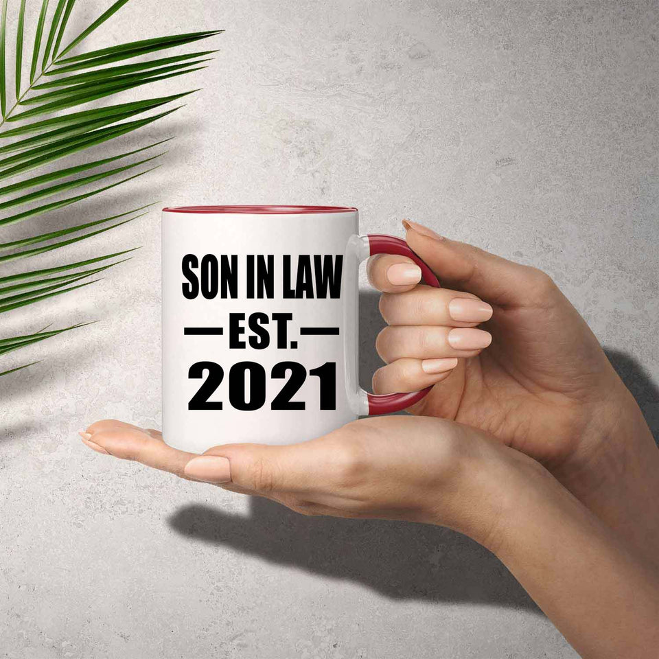 Son In Law Established EST. 2021 - 11oz Accent Mug Red
