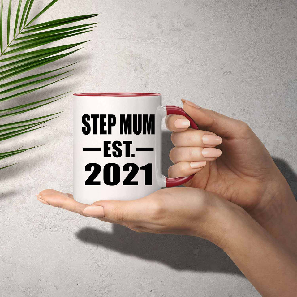 Step Mum Established EST. 2021 - 11oz Accent Mug Red