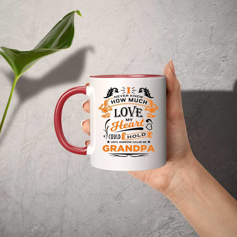 How Much Love Could Hold Until Called Me Grandpa - 11oz Accent Mug Red