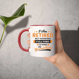 I Am Retired, But Working Full Time To Spoil My Grandkids - 11oz Accent Mug Red