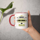 My Biggest Reason For Living Calls Me Dad - 11oz Accent Mug Red