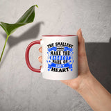 The Smallest Hands Make The Biggest Mark On Dad's Heart - 11oz Accent Mug Red