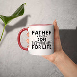Father and Son, Best Friends For Life - 11oz Accent Mug Red