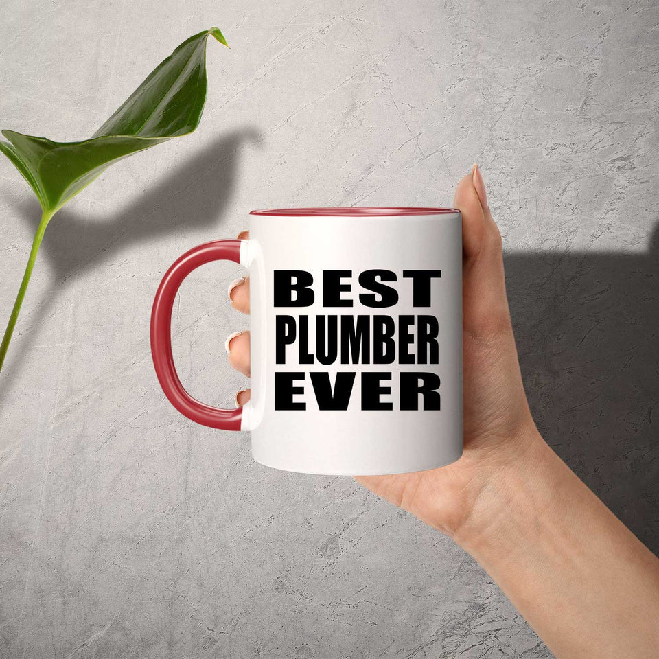 Best Plumber Ever - 11oz Accent Mug Red
