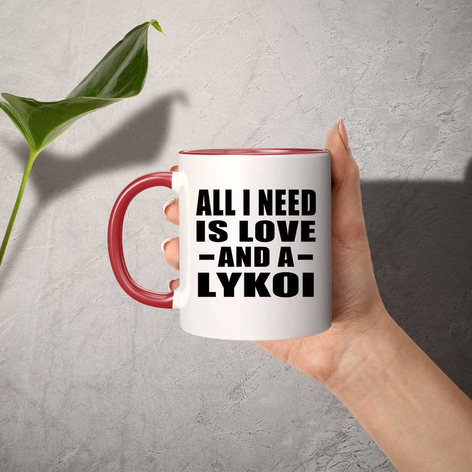All I Need Is Love And A Lykoi - 11oz Accent Mug Red