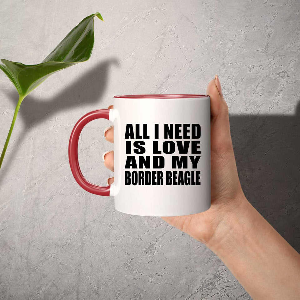 All I Need Is Love And My Border Beagle - 11oz Accent Mug Red