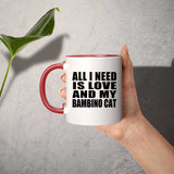 All I Need Is Love And My Bambino Cat - 11oz Accent Mug Red
