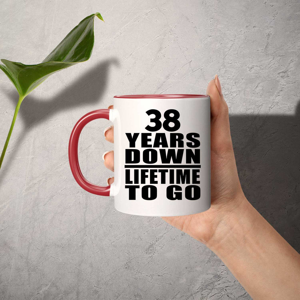 38th Anniversary 38 Years Down Lifetime To Go - 11oz Accent Mug Red