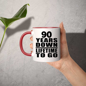 90th Anniversary 90 Years Down Lifetime To Go - 11oz Accent Mug Red