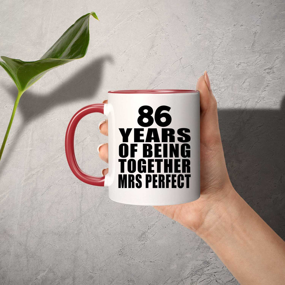 86th Anniversary 86 Years Of Being Mrs Perfect - 11oz Accent Mug Red