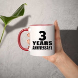 3rd Anniversary 3 Years - 11oz Accent Mug Red